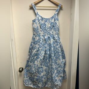 Charming Floral Blue and White Women’s Dress